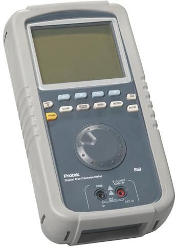 Protek 860 Hand Held Oscilloscope 60MHz DSO/DMM, 200MS/s sampling rate single channel and 100MS per channel in dual channel, 20 automatic waveform measurements, self test and self calibration, 125KB record length for each channel, USB interface (860 Protek860 Protek-860)